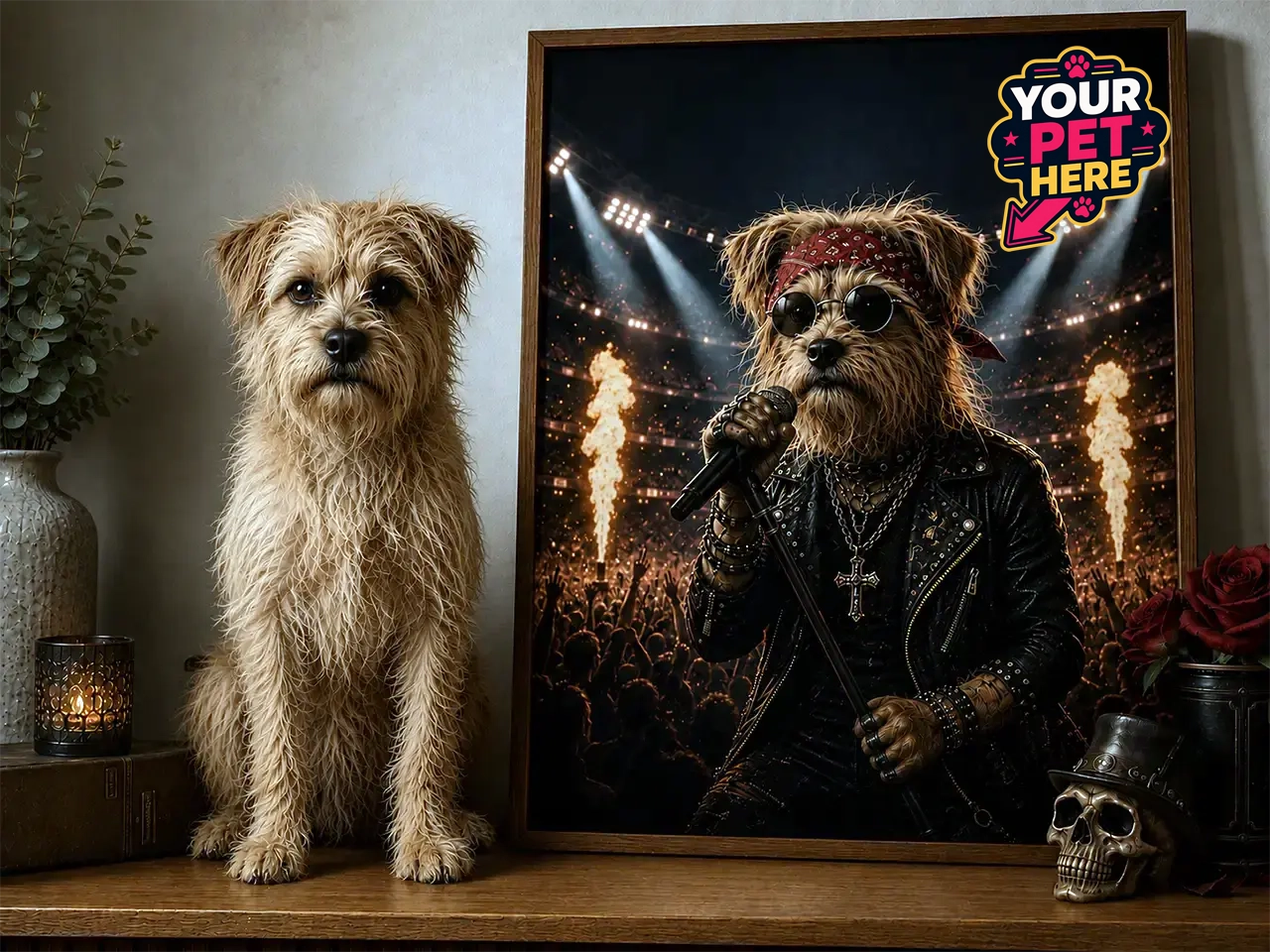 Personalised pet portrait gift set preview