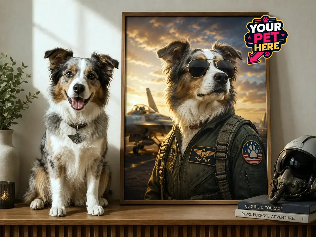 Personalised framed pet portrait
