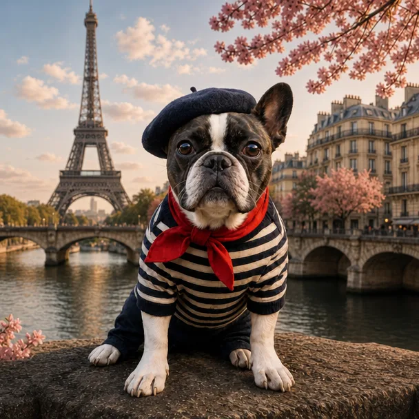 Eiffel Paw Portrait