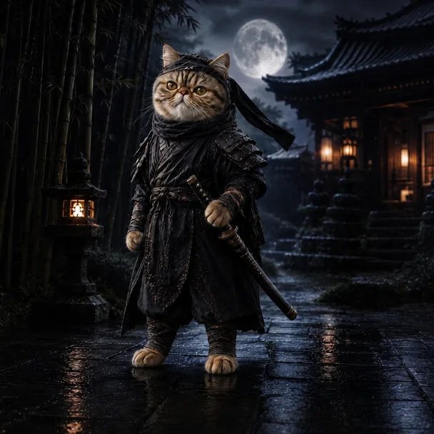 Ninja Paw In Temple Garden