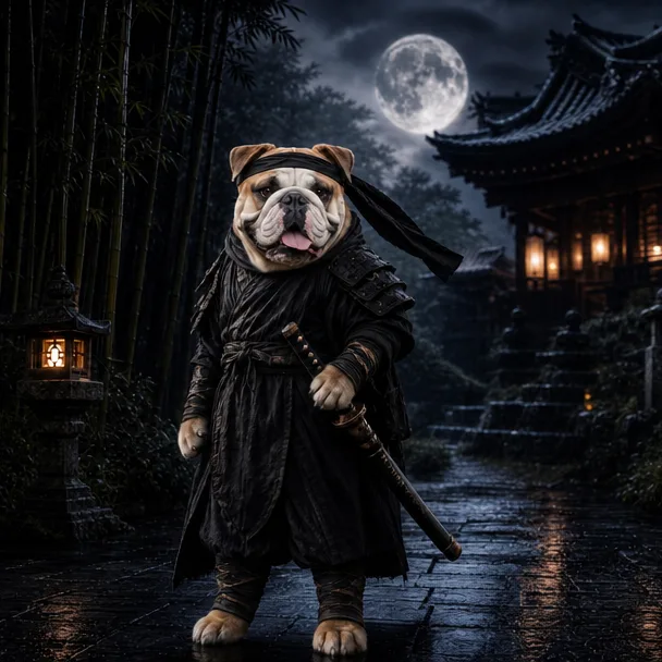 Ninja Paw In Temple Garden