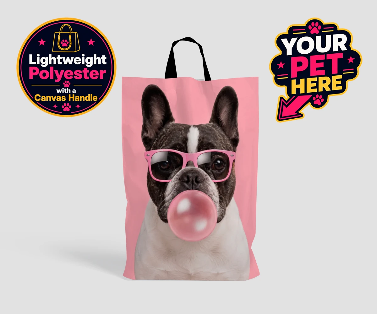 Personalised Paw & Bubblegum dog shopping bags featuring meet Paw & Bubblegum, the ultimate blend of charm and cheekiness that