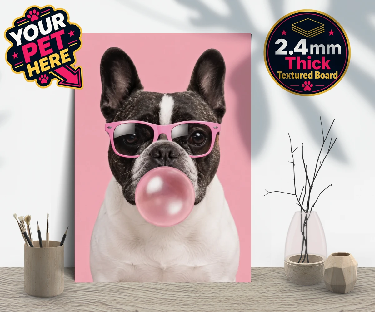 Personalised Paw & Bubblegum dog gallery boards featuring meet Paw & Bubblegum, the ultimate blend of charm and cheekiness that