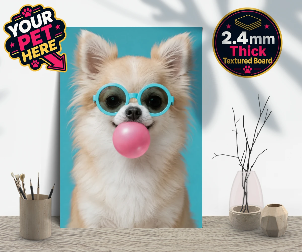 Personalised Bubblegum Paw Star dog gallery boards featuring the ultimate quirky addition to your home!