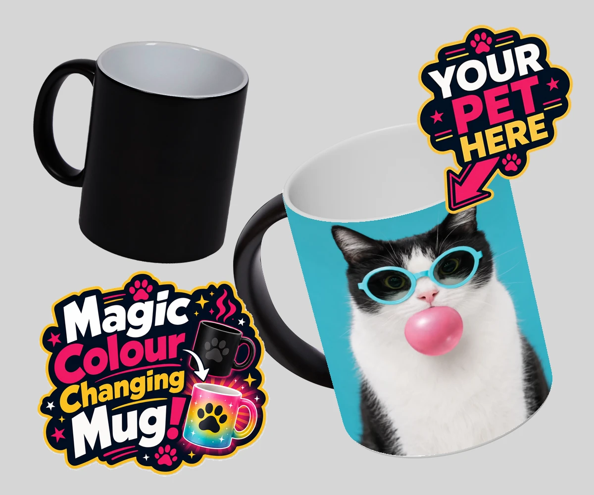 Personalised Bubblegum Paw Star cat magic photo mugs featuring meet Bubblegum Paw Star, the whimsical cat character who brings a spla
