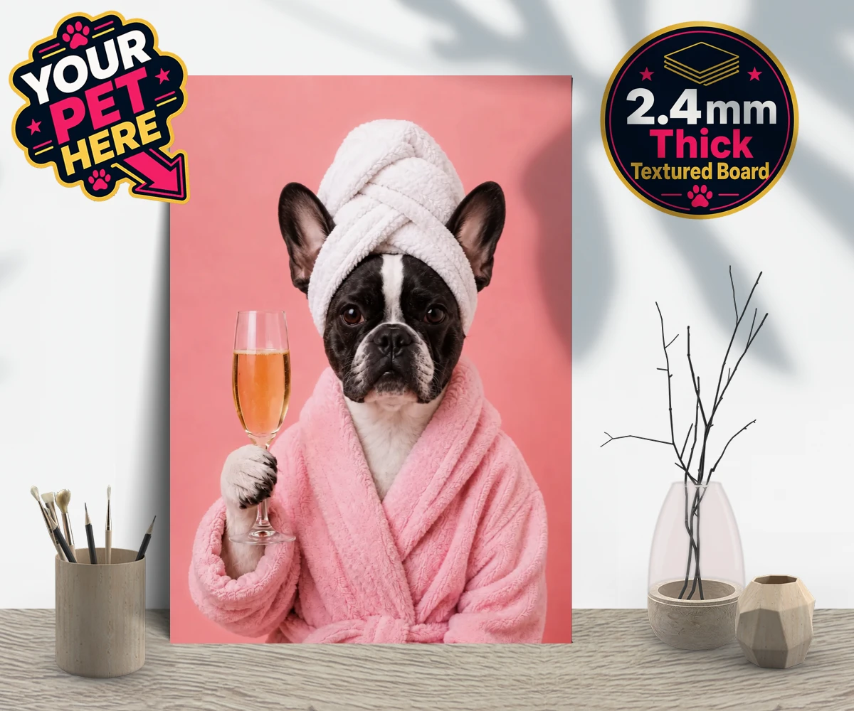 Personalised Spa Day Chic dog gallery boards featuring the epitome of canine sophistication and pampering!