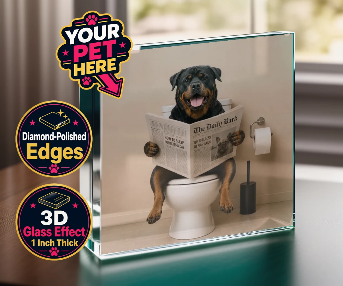 Personalised The Daily Bark dog acrylic prisms featuring a delightful portrait that captures the quirky charm of your furry fri