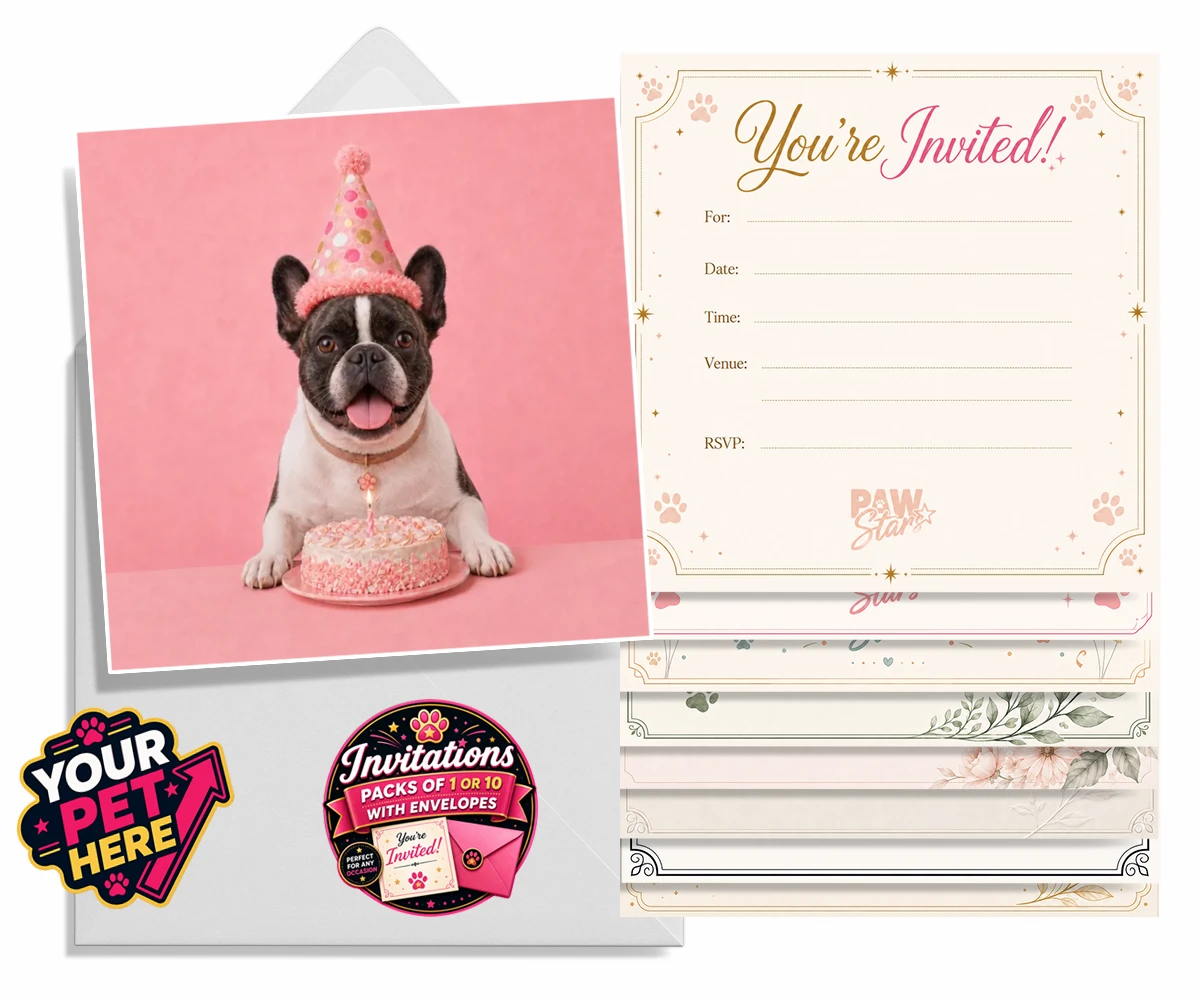 Personalised test dog invitations