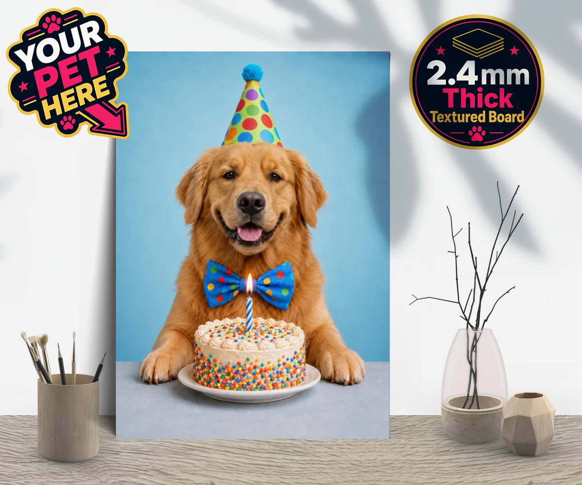Personalised Birthday Boy dog gallery boards featuring the embodiment of joy and celebration for any dog lover!