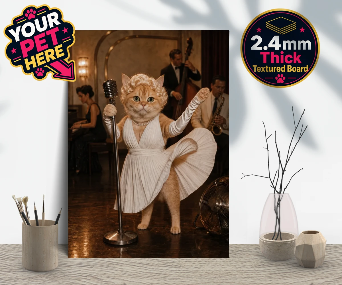 Personalised The Hollywood Blonde cat gallery boards featuring step into the glitz and glamour of old Hollywood with "The Hollywood B