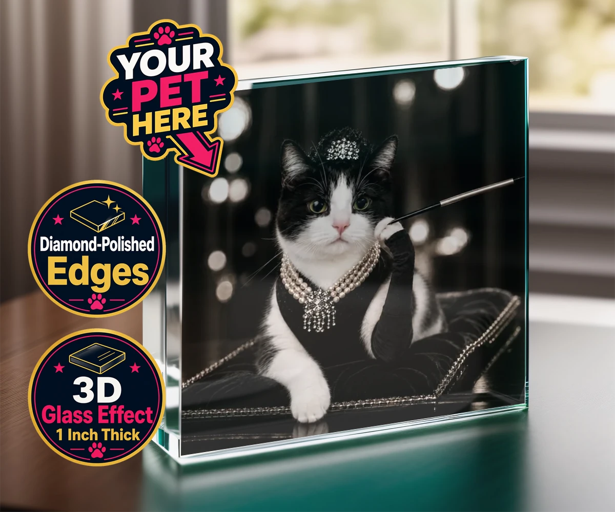 Personalised Breakfast at ... cat acrylic prisms featuring step into the glitzy world of Hollywood with our enchanting character