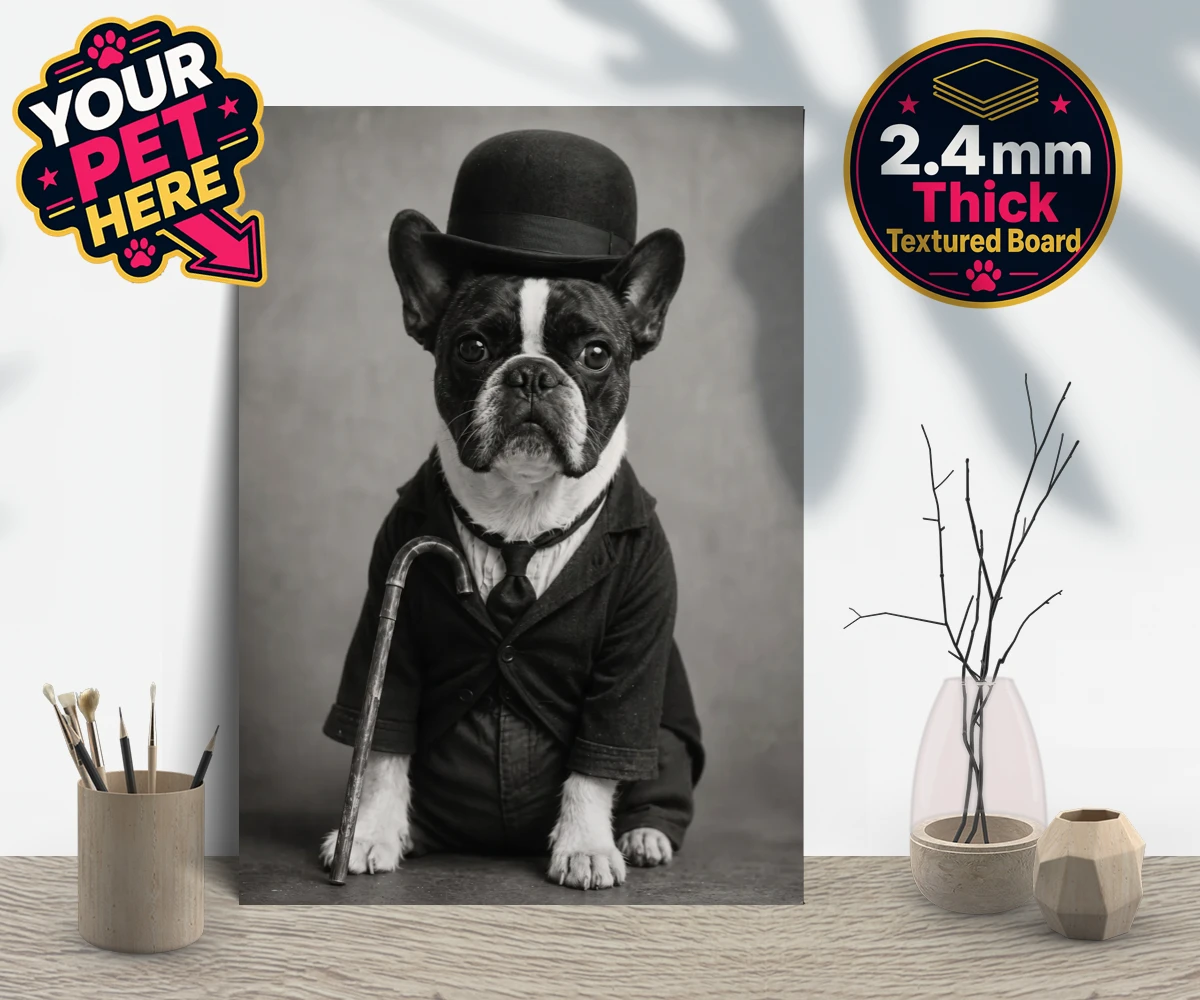 Personalised The Funny Chap dog gallery boards featuring meet The Funny Chap, a charming canine character that brings a sprinkl