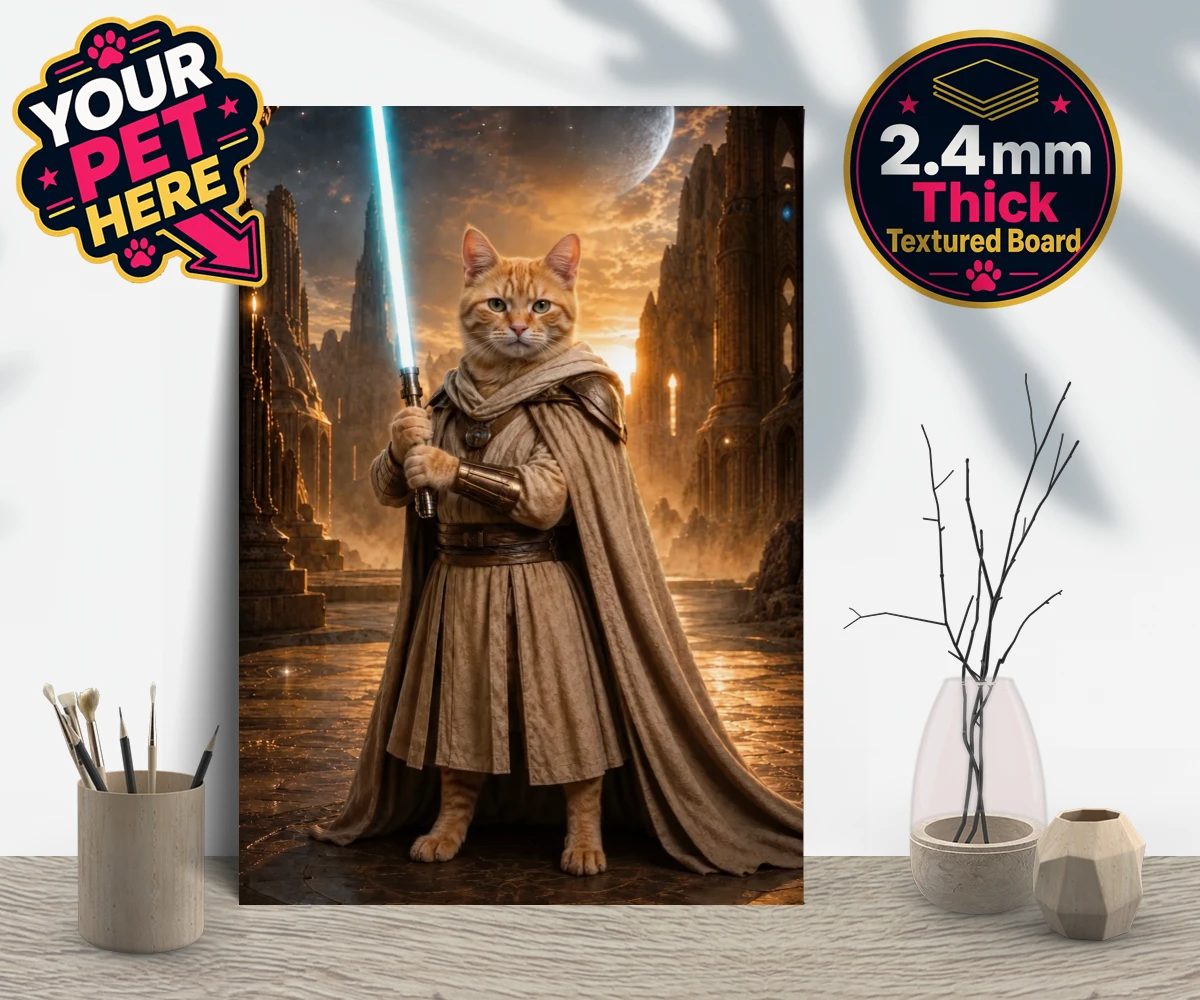 Personalised Galactic Guardian cat gallery boards featuring meet the Galactic Guardian, a heroic feline embodying the spirit of ad