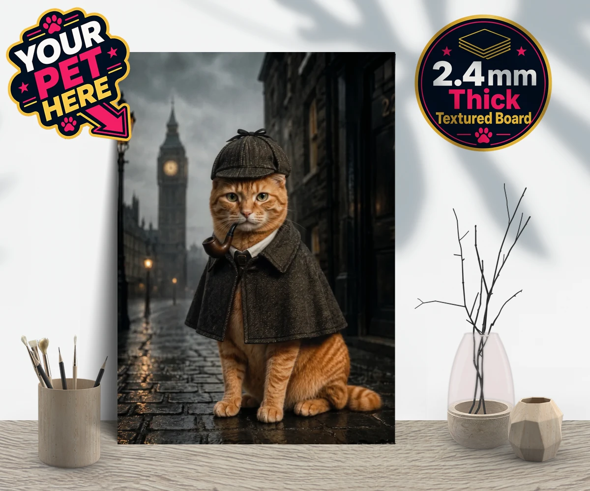 Personalised The Great Detective cat gallery boards featuring step into a world of mystery and intrigue with "The Great Detective,"