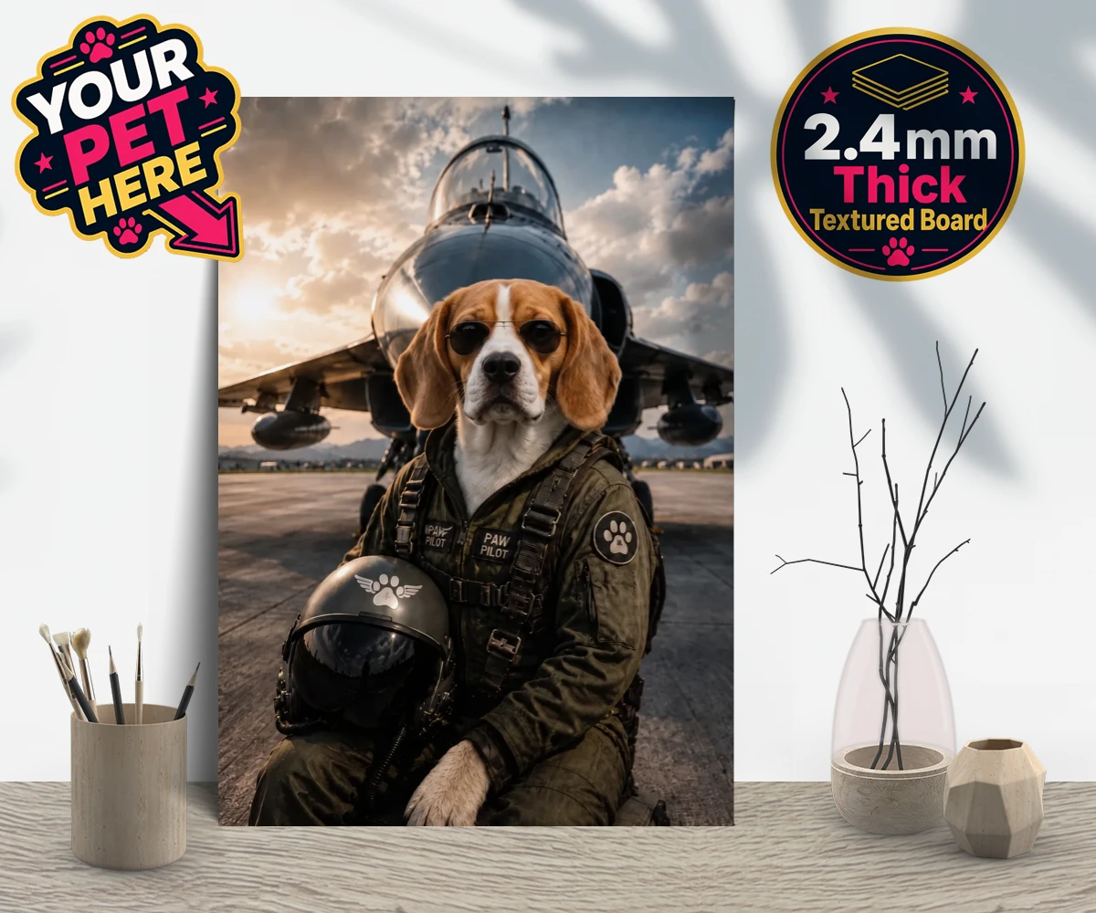 Personalised Sky Paw Captain dog gallery boards featuring meet Sky Paw Captain, the adventurous pup ready to take flight in the