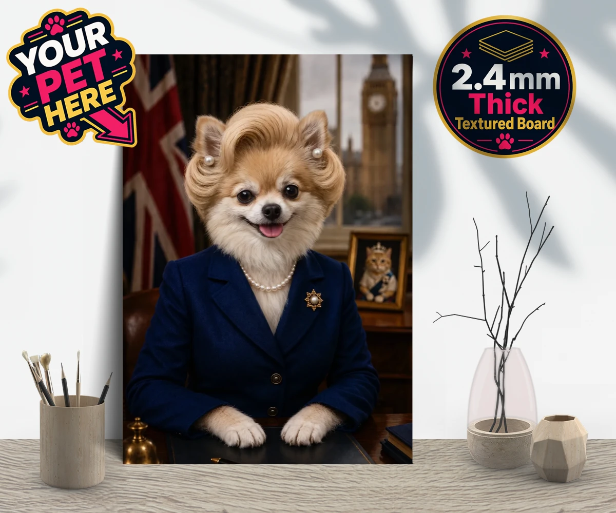 Personalised The Iron Lady dog gallery boards featuring embrace the charm and charisma of The Iron Lady, a delightful dog port