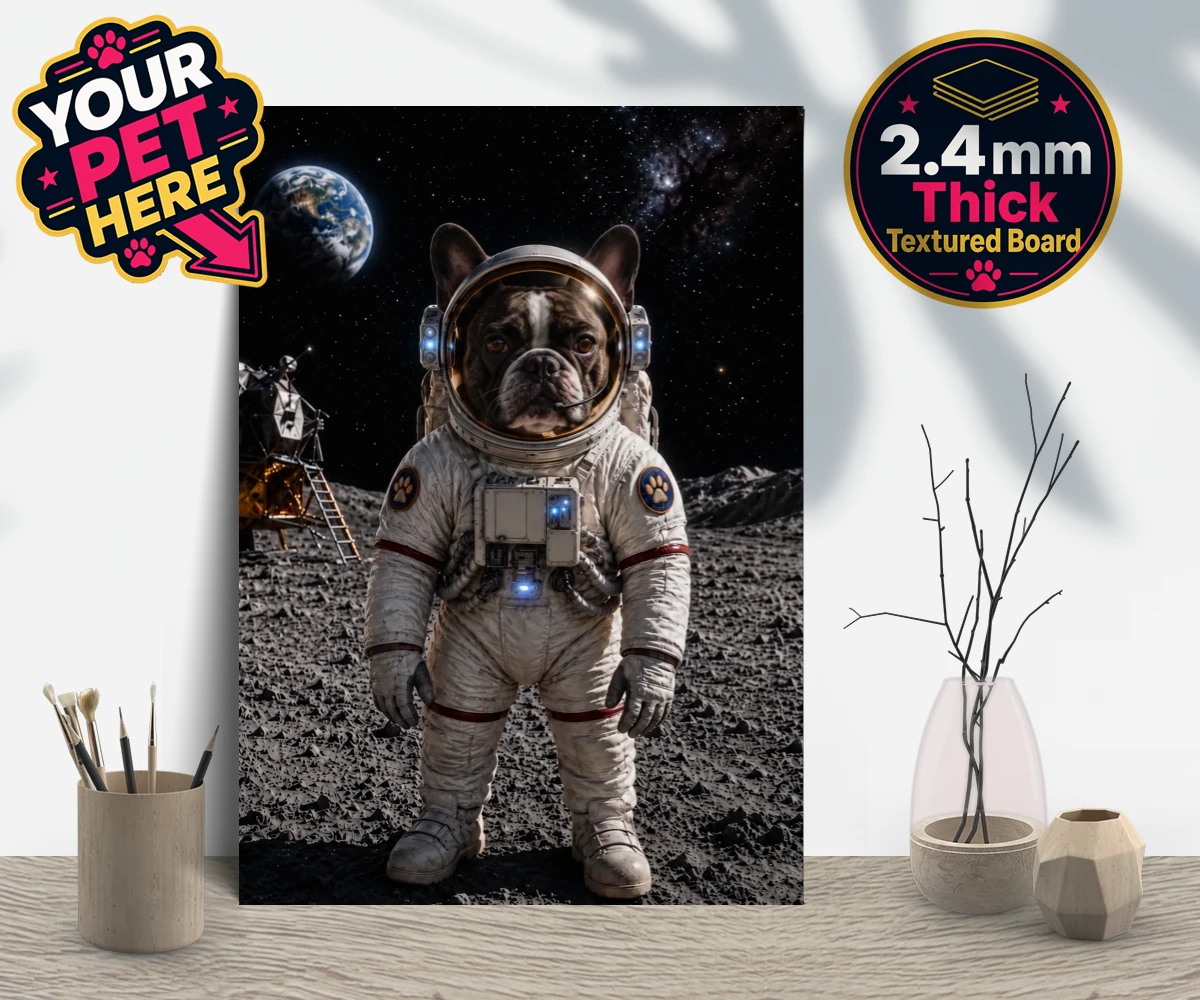 Personalised Houston, We Have a Pawblem dog gallery boards featuring we Have a Pawblem," the delightfully imaginative portrait featuring yo