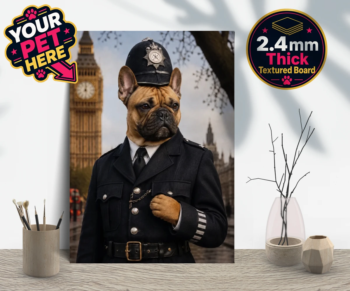 Personalised Paw Police dog gallery boards featuring the charming canine officer ready to patrol your heart!