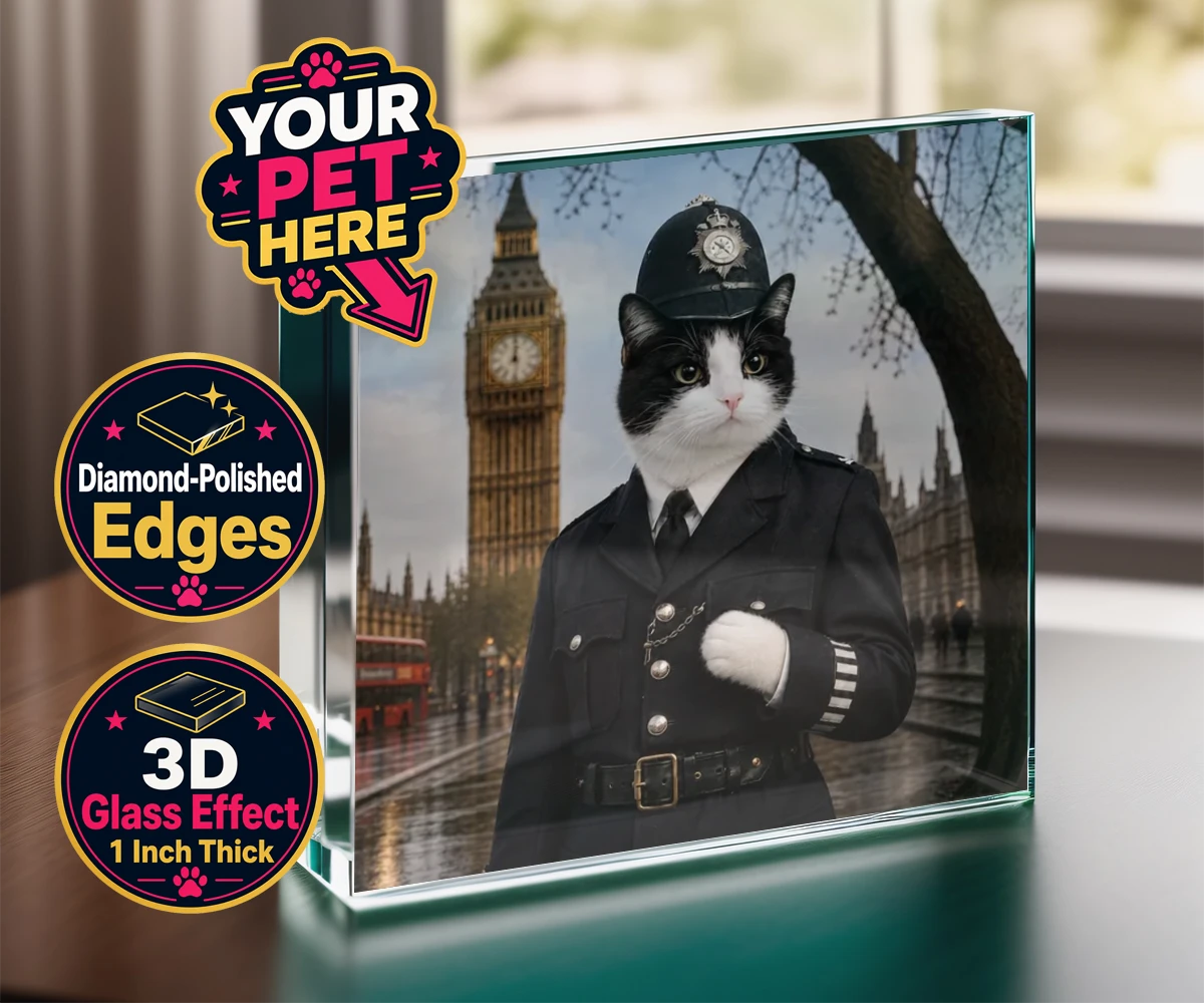 Personalised Paw Police cat acrylic prisms featuring the purr-fect addition to your home!