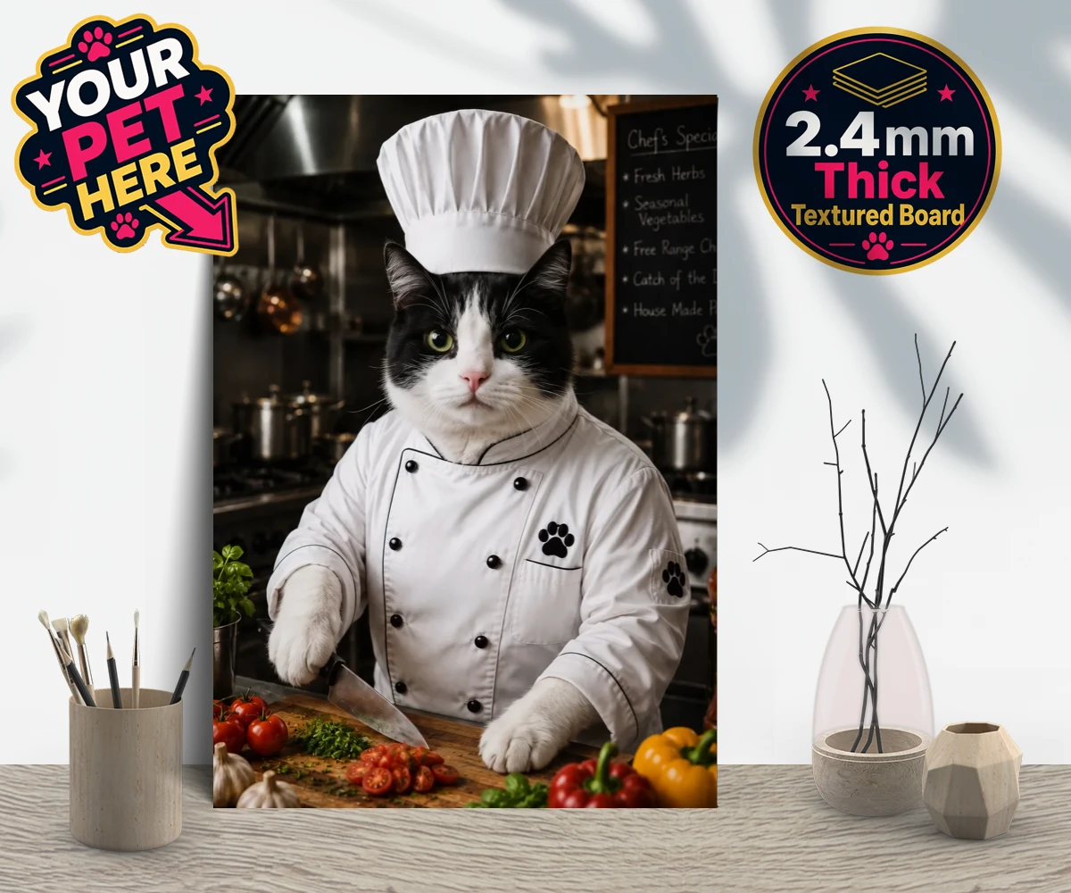 Personalised Master Paw Chef cat gallery boards featuring the purr-fect addition to any cat lover's home!