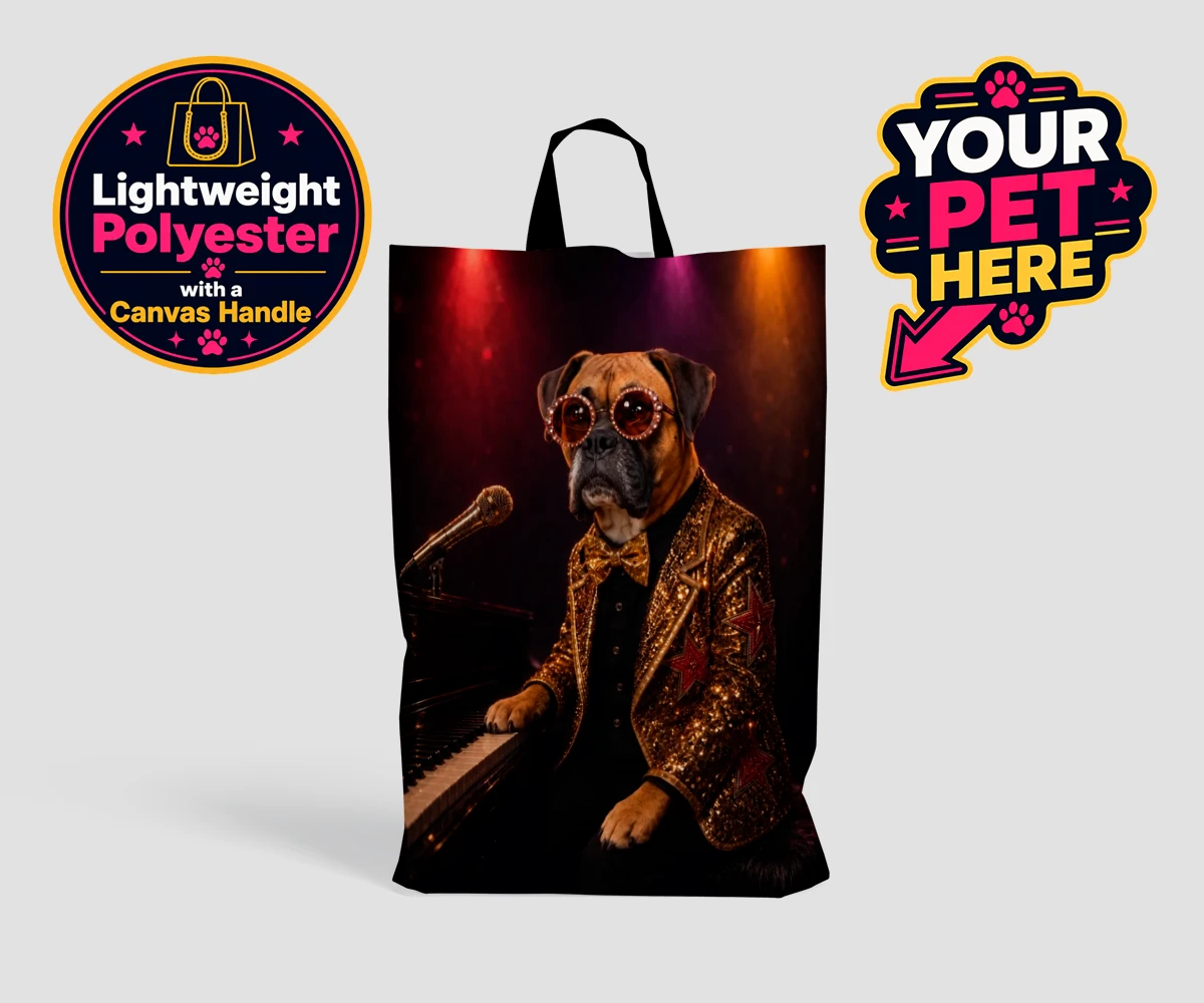 Personalised Rocket Dog dog shopping bags featuring our dazzling canine superstar!