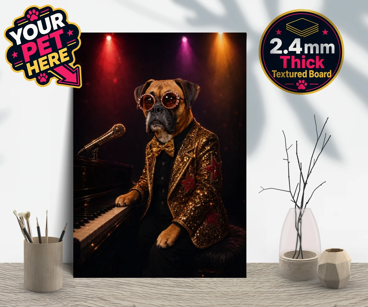 Personalised Rocket Dog dog gallery boards featuring our dazzling canine superstar!
