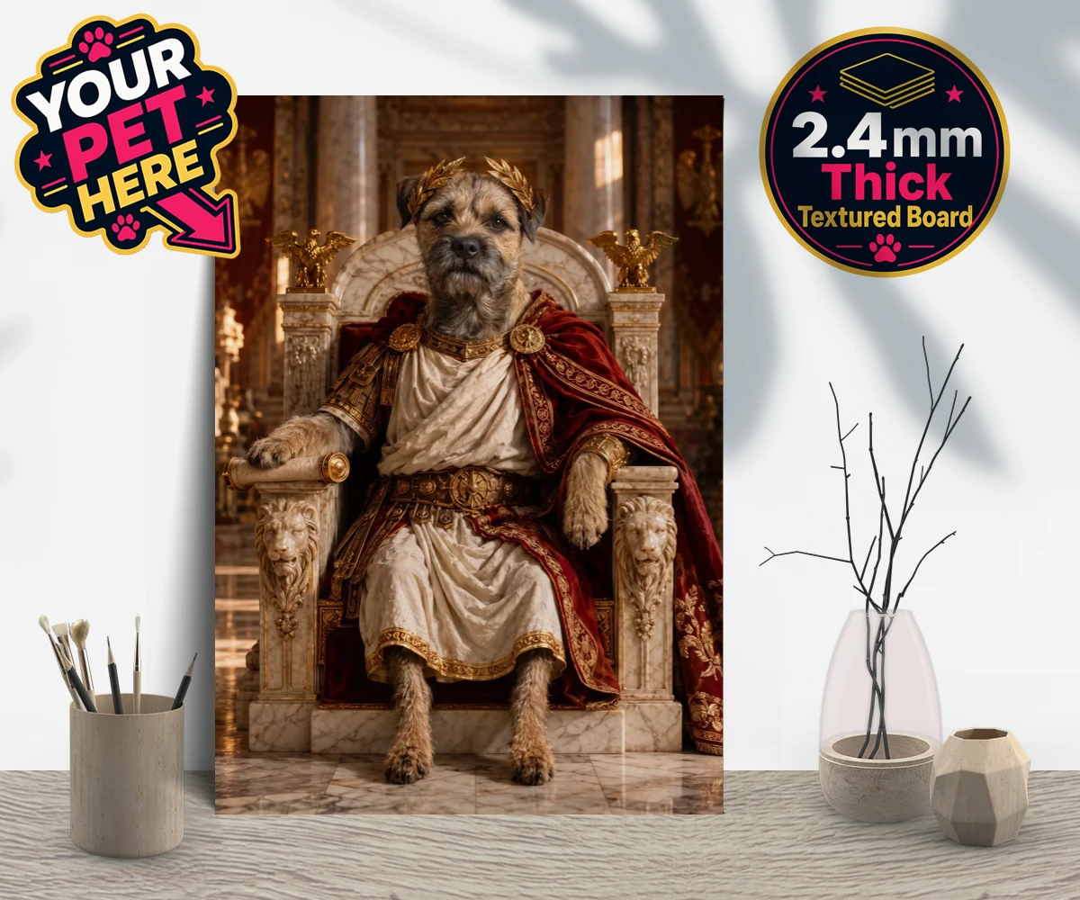 Personalised Paw Emperor dog gallery boards featuring meet the Paw Emperor, an enchanting tribute to your beloved canine com