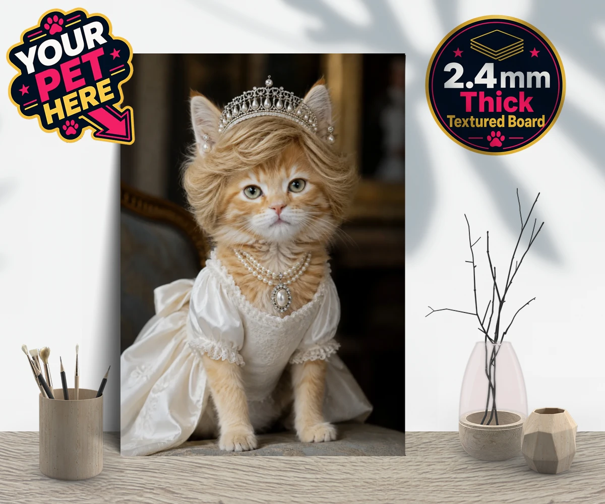 Personalised Queen of Hearts cat gallery boards featuring embrace the royal charm of the Queen of Hearts, a delightful custom po