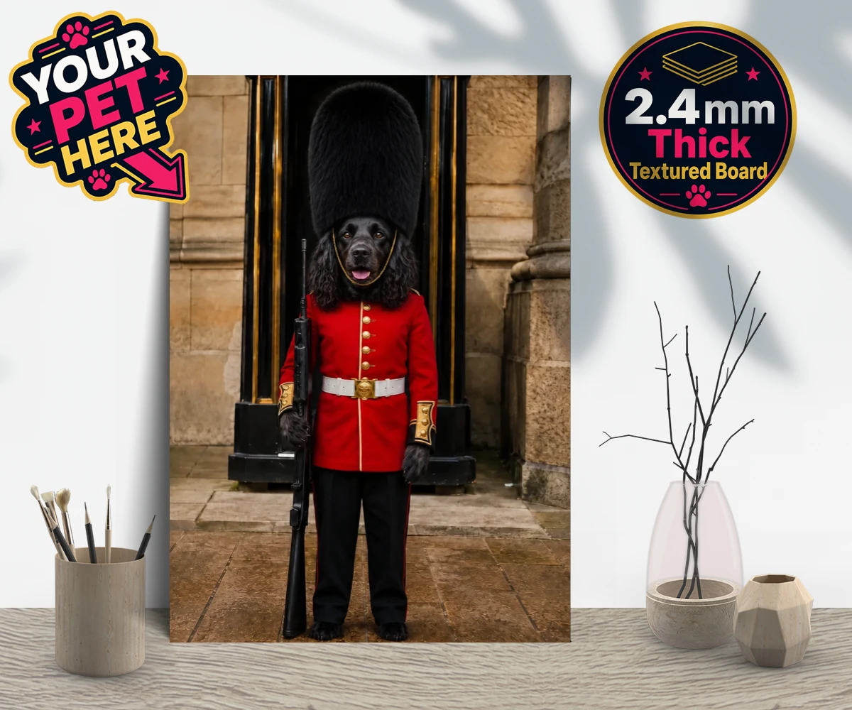 Personalised The Royal Paw Guard dog gallery boards featuring meet The Royal Paw Guard, a delightful portrait that perfectly capture