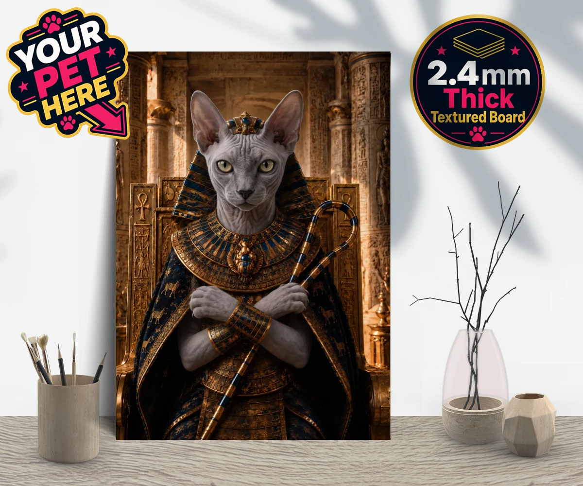 Personalised The Paw Pharaoh cat gallery boards featuring step into the realm of regal elegance with "The Paw Pharaoh," a stunni