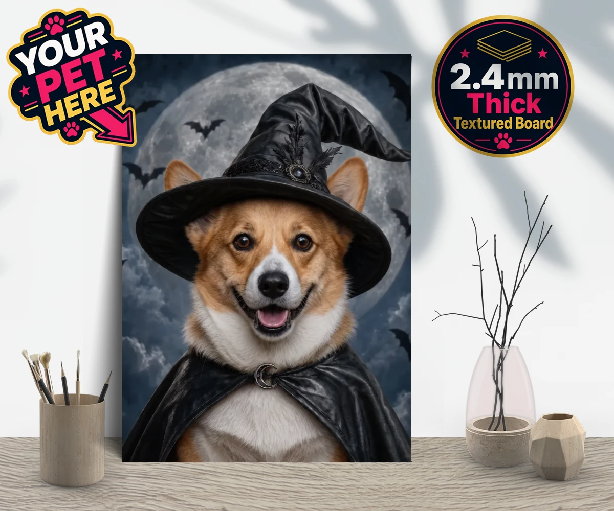 Personalised Paw Witch dog gallery boards featuring introduce a sprinkle of magic into your home with our enchanting Paw W