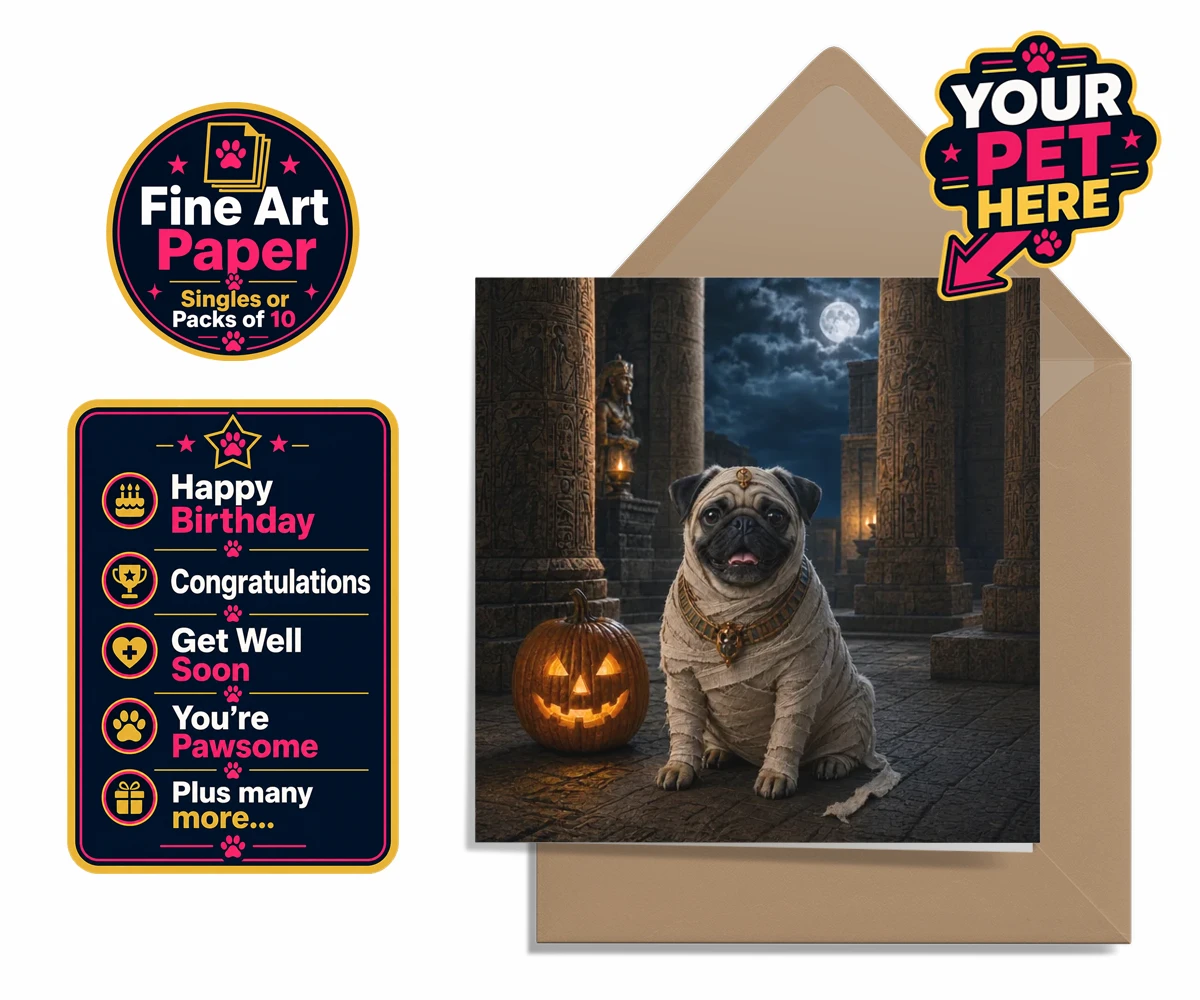 Personalised Mummy Paw dog premium greetings cards featuring a delightful addition to our seasonal collection, capturing the charm
