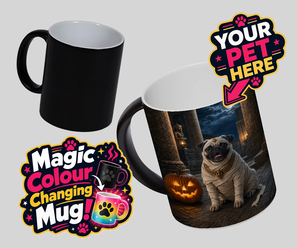Personalised Mummy Paw dog magic photo mugs featuring a delightful addition to our seasonal collection, capturing the charm