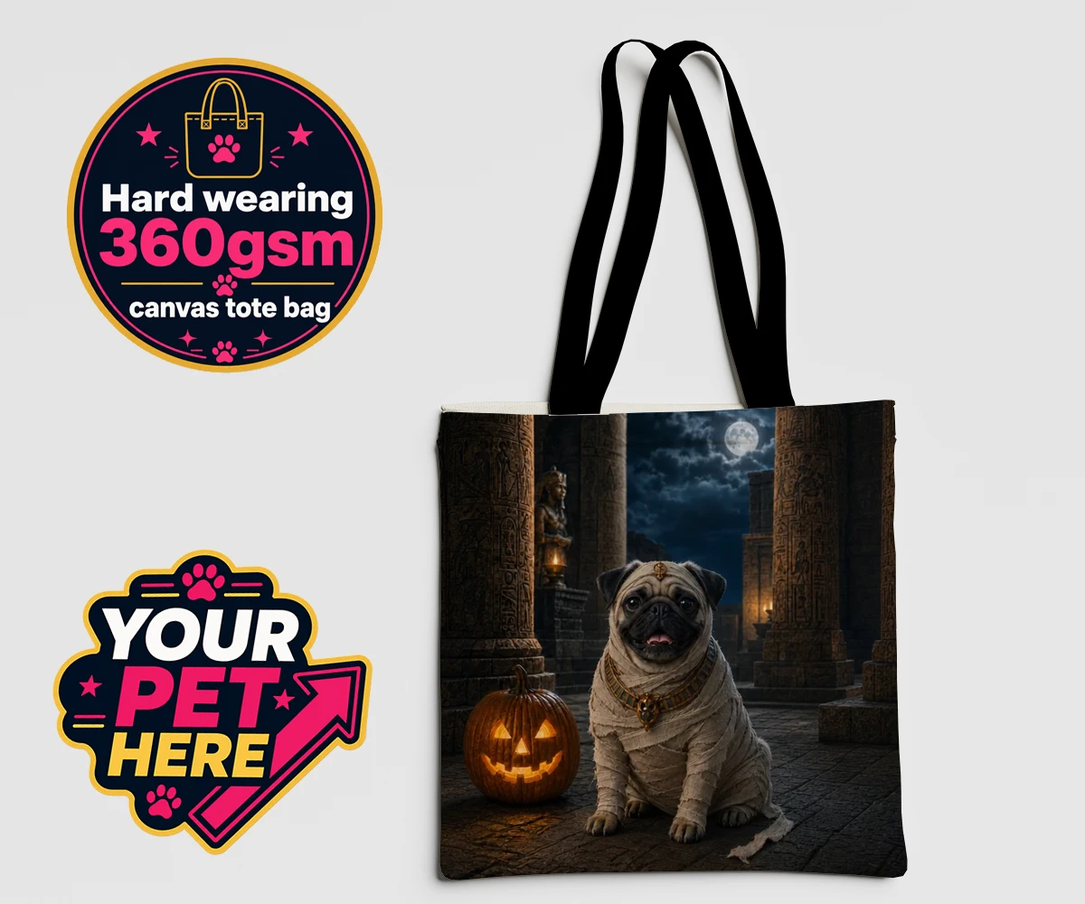 Personalised Mummy Paw dog canvas tote bags featuring a delightful addition to our seasonal collection, capturing the charm