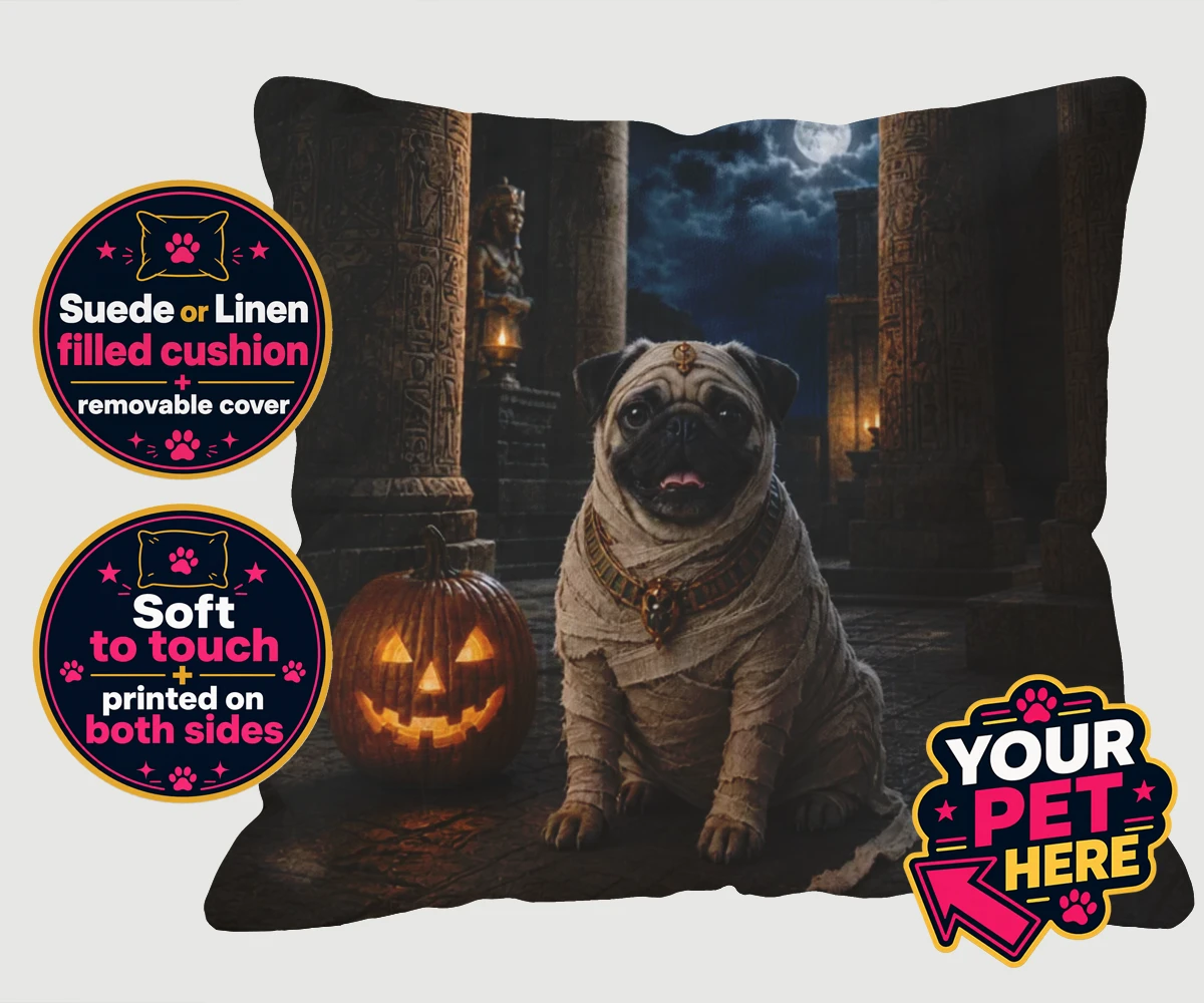 Personalised Mummy Paw dog cushions featuring a delightful addition to our seasonal collection, capturing the charm