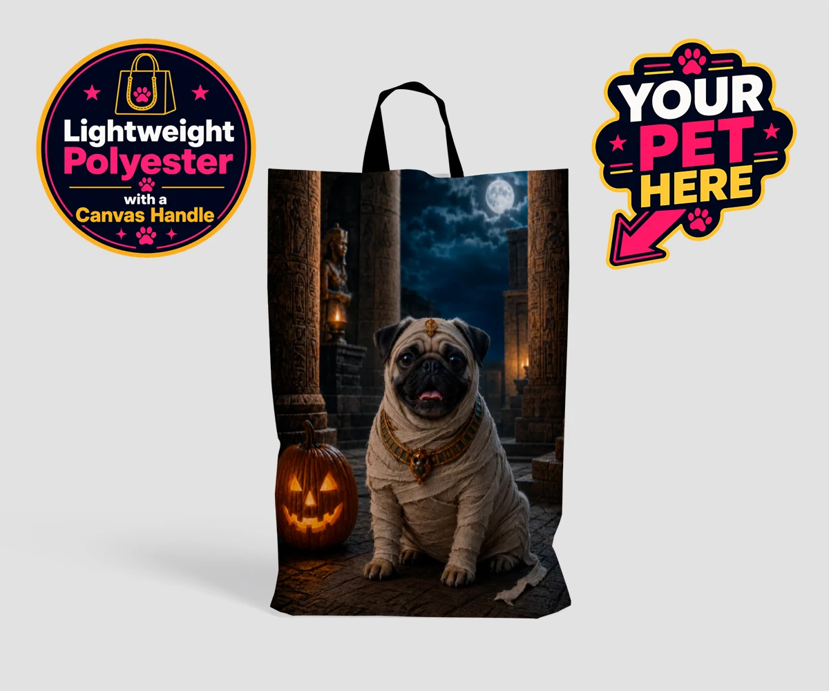 Personalised Mummy Paw dog shopping bags featuring a delightful addition to our seasonal collection, capturing the charm