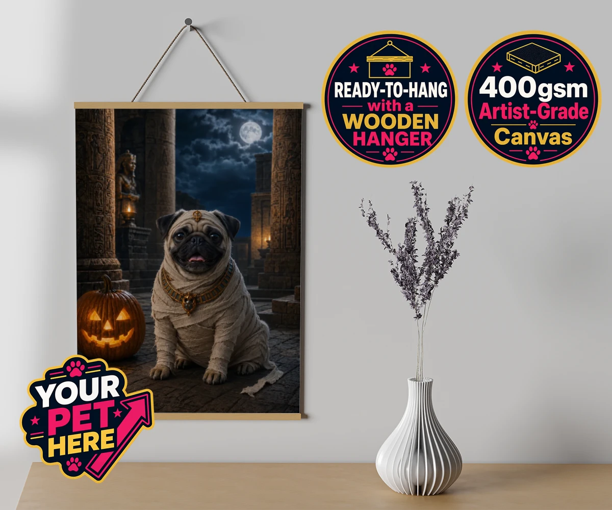 Personalised Mummy Paw dog canvas poster prints with hanger featuring a delightful addition to our seasonal collection, capturing the charm