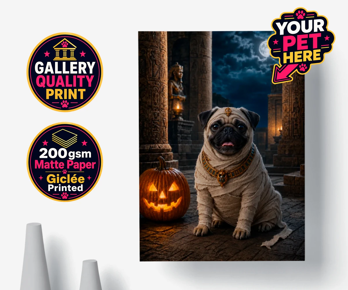 Personalised Mummy Paw dog premium poster print featuring a delightful addition to our seasonal collection, capturing the charm
