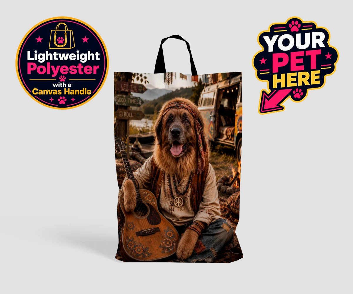 Personalised The Free-Spirit Paw dog shopping bags featuring a delightful celebration of individuality and charm that captures the